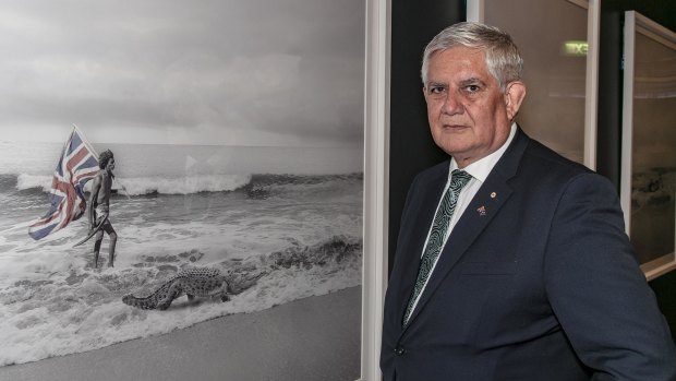 Ken Wyatt, the Minister for Indigenous Australians, at the launch at the Australian National Maritime Museum of the Encounters 2020 program. It will mark 250 years since Cook's 1770 voyage with stories from Indigenous Australians. 