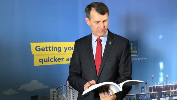 Brisbane lord mayor Graham Quirk delivers the 2018-19 Brisbane City Council budget.