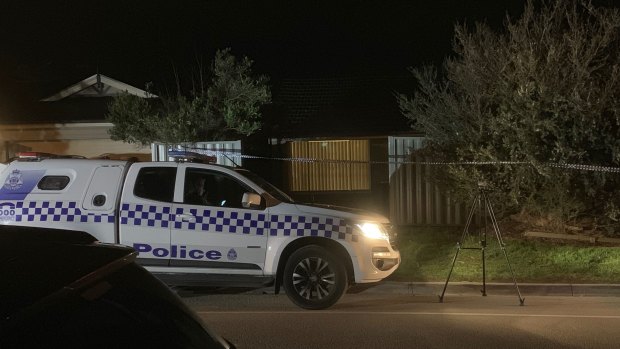 A police car at the house in Langwarrin.