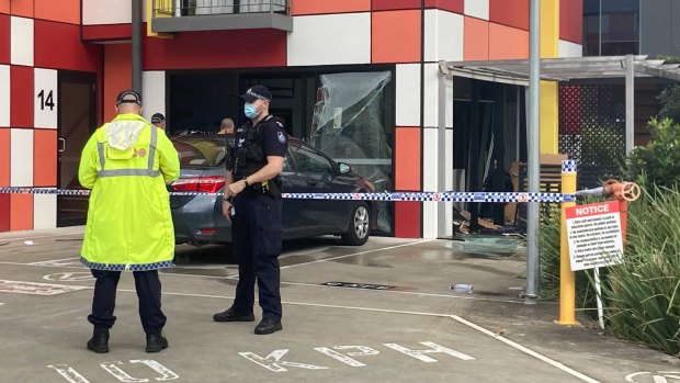 The scene of a gas bottle explosion at a café in Energy Circuit in Robina.