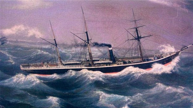 The Admella (1858) oil on canvas 
from the collection at Art Gallery SA by James Shaw (1815-1881). Purchased via SA Govt Grant 1977.