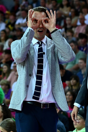 Chase Buford reacts to a call during game four of the championship series in Auckland.