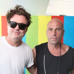 Angus McDonald from Sneaky Sound System and Icebergs owner impressario Maurice Terzini. 