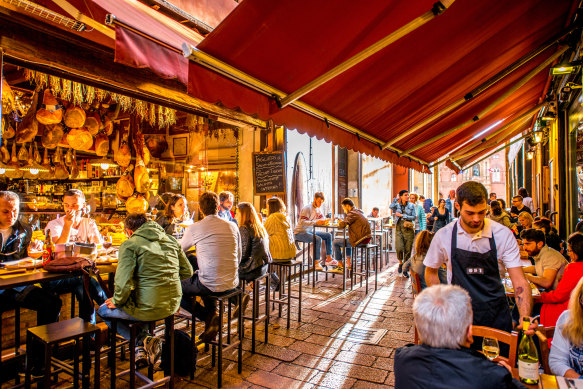 Lunch in Bologna, but food is only part of the picture in this region.