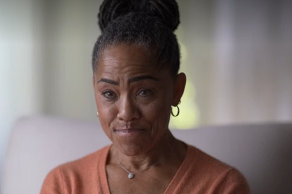 Meghan’s mother Doria Ragland in a screenshot from the Harry & Meghan documentary.
