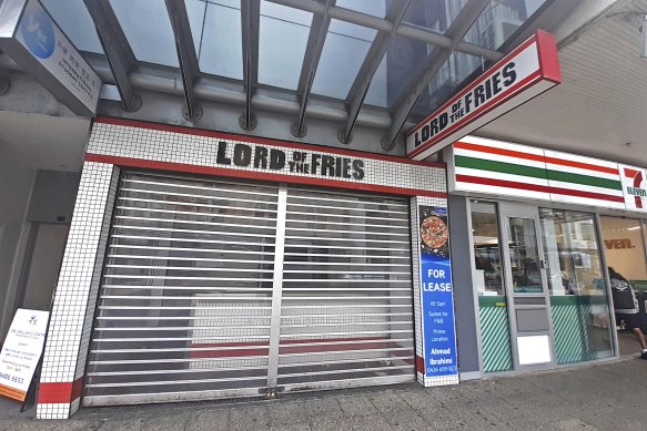 The Lord of the Fries outlet on William Street in Perth has been vacant since May.