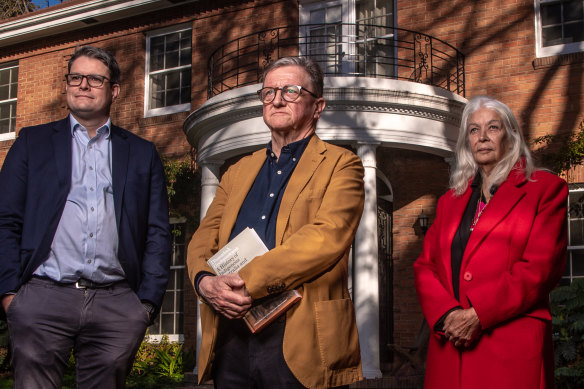 Dr James Waghorne (left), Dr Ross Jones and Professor Marcia Langton co-edited the new book looking at the University of Melbourne’s complicity in scientific racism.