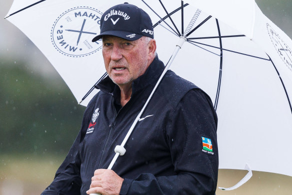 Ian Botham at the Carnoustie golf course in Scotland in October.