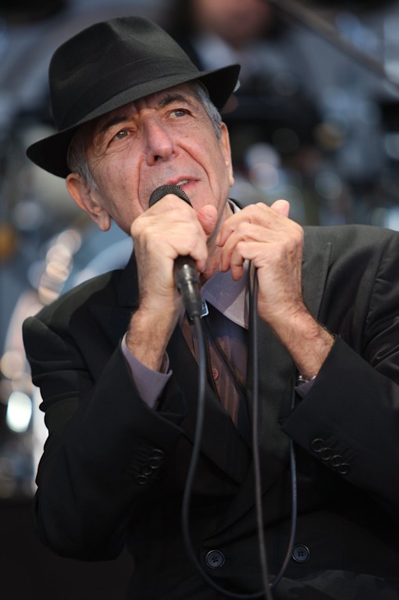 Leonard Cohen on stage during the first big concert at Hanging Rock in 2010.