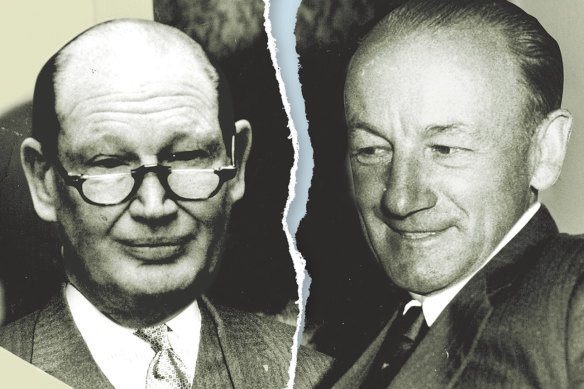 Digitally altered image: Kerry Packer and Don Bradman.