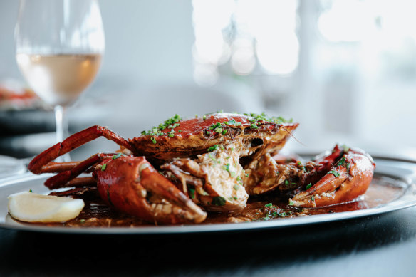 Queensland mud crab served Singapore style.