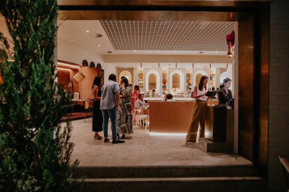 The new Byblos features arched travertine features, marble surfaces and subtle lighting features.
