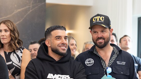 Adrian Portelli (left) at the final auction of The Block's 2024 season.