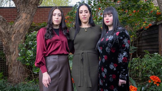 Nicole Meyer, Ellie Sapper and Dassi Erlich, the sisters at the heart of the Malka Leifer sex abuse trial.