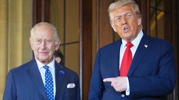 US President Donald Trump with King Charles III at Windsor Castle late last year.