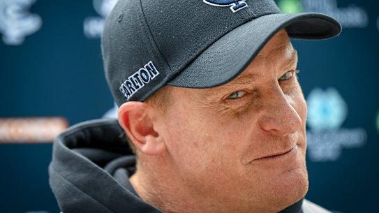 Michael Voss speaks after being backed by Carlton’s board.