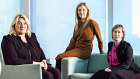 [L-R] Workplace Safety Minister Ingrid Stitt, taskforce co-chairs Liberty Sanger and Bronwyn Halfpenny.