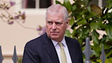 FILE - Britain's Andrew Mountbatten-Windsor, formerly known as Prince Andrew, looks round as he leaves after attending the Easter Matins Service at St. George's Chapel, Windsor Castle, England, April 20, 2025. (AP Photo/Kirsty Wigglesworth, File)