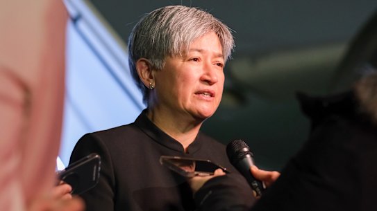 Penny Wong arrived in London on Tuesday.