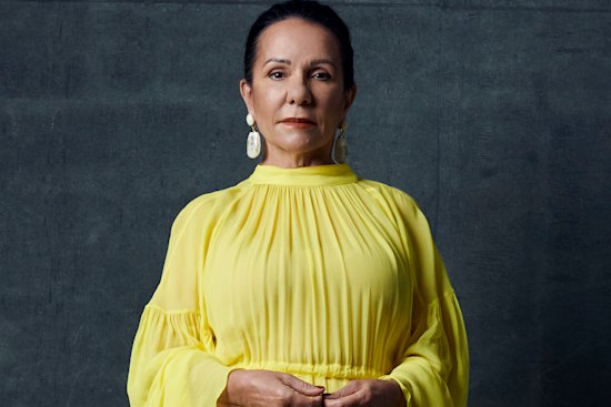 Linda Burney wears Lee Mathews
“Clyde” dress. Dinosaur Designs
earrings.