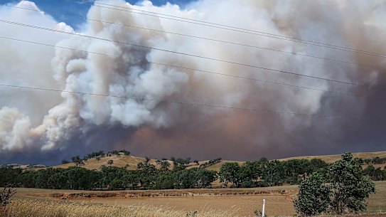 Thick smoke blankets Yea on Friday.