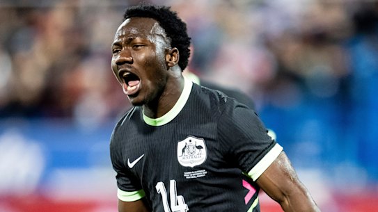 Nestory Irankunda is the man of the moment for the Socceroos.