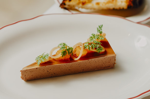 The go-to dish: pâté de foie de canard (duck liver parfait) with Bandol rosé jelly and grilled bread.