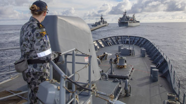 The Royal Australian Navy makes its presence felt during patrols in the South China Sea.