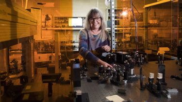 Nobel prize winner Donna Strickland at her lab in Waterloo, Ontario, Canada.