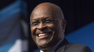 Herman Cain was hospitalised with coronavirus earlier this month.