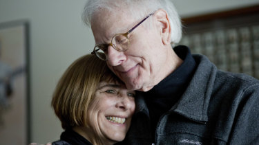 Wendy Bocci with her husband, Tom, who received a faecal transplant after recurring bouts with Clostridium difficile nearly killed him, at their home in Troy, Michigan, last year.