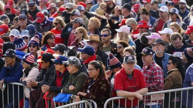Crowds waited for hours to see Donald Trump in his first campaign rally for the year.