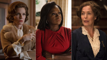Michelle Pfeiffer as Betty Ford, Viola Davis as Michelle Obama and Gillian Anderson as Eleanor Roosevelt in The First Lady.