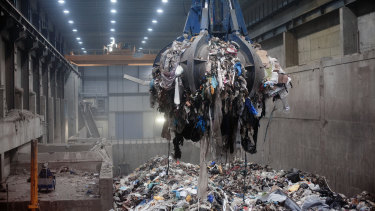 Trash piled nine metres high awaits incineration inside the waste-to-energy agency plant in the Norwegian capital Oslo,  where roughly half the city and most of its schools are heated by burning garbage.
