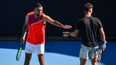 Thanasi Kokkinakis and Nick Kyrgios won their doubles match with fellow Aussies Alex Bolt and James McCabe on day three at Melbourne Park.