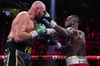 Tyson Fury feels the full wrath of Deontay Wilder.