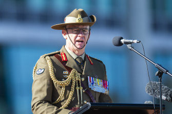 Lieutenant General Rick Burr at the ceremony to install him as Chief of Army.