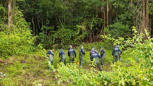 NSW Police search the bushland adjacent to William's grandmother's home in 2018.