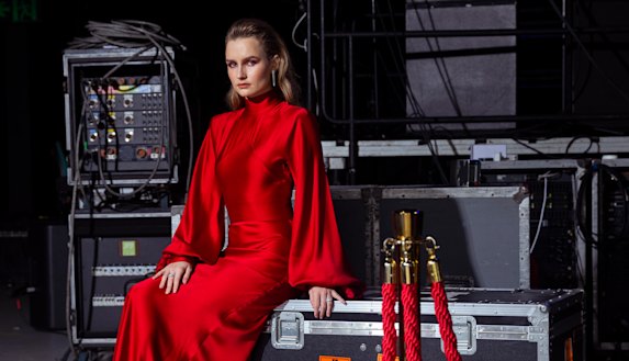 Olivia DeJonge backstage at the Hordern Pavilion, where the AACTA Awards will be held.