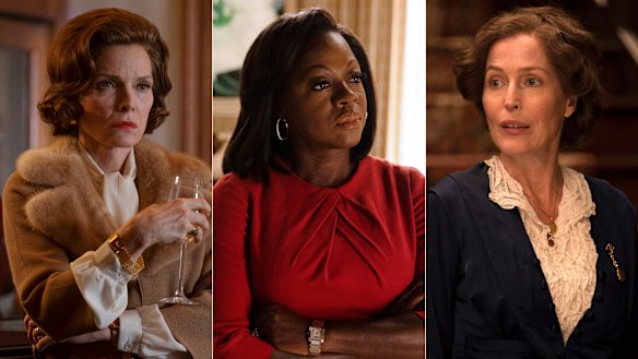 Michelle Pfeiffer as Betty Ford, Viola Davis as Michelle Obama and Gillian Anderson as Eleanor Roosevelt in The First Lady.