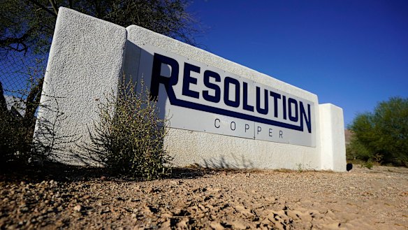 The Resolution Copper mine in Arizona.