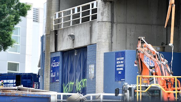 Construction work continues at Allianz Stadium.