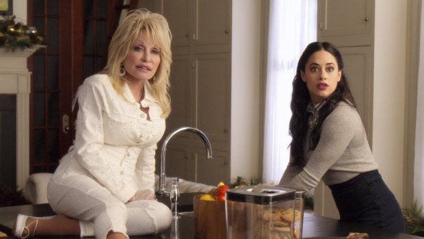 Parton with her Christmas on the Square co-star Jeanine Mason.