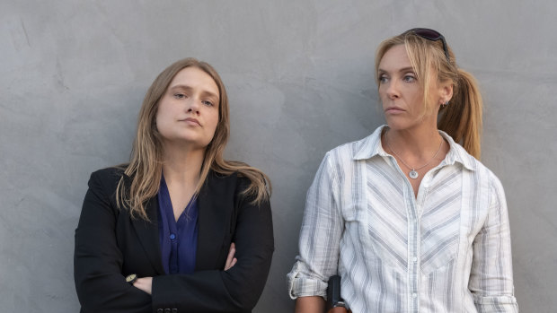Merritt Wever (left) and Toni Collette play detectives in the Netflix series Unbelievable.
