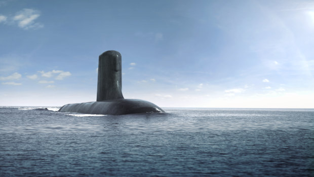 An artist’s impression of the Royal Australian Navy’s submarines under the now-defunct French deal with Naval Group. 