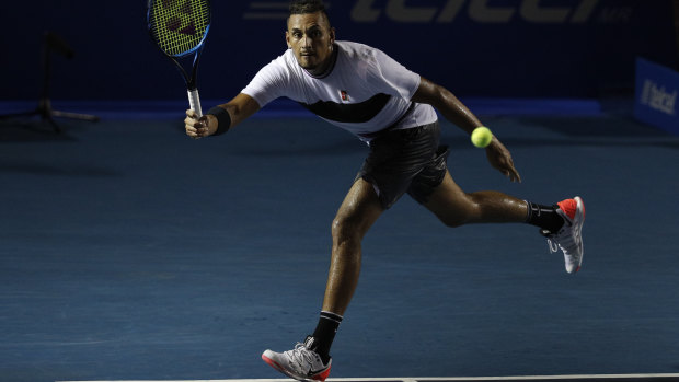 Showman: Nick Kyrgios was at his best in Mexico.