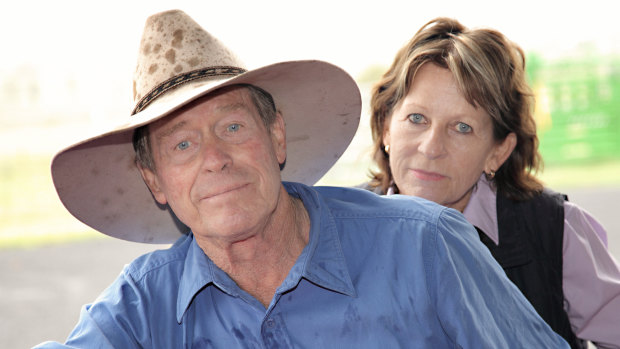 Farmers Frank and Lynn Ashman at their property near the Acland mine. Frank is a leading objector to the expansion.