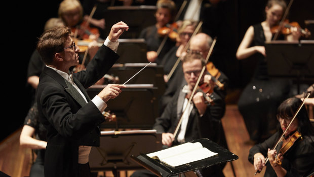Conductor Matthew Coorey leads Melbourne Symphony Orchestra's Chinese new year performance.