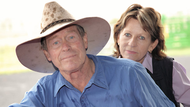 Farmers Frank and Lynn Ashman at their property near the Acland mine. Frank is a leading objector to the expansion.