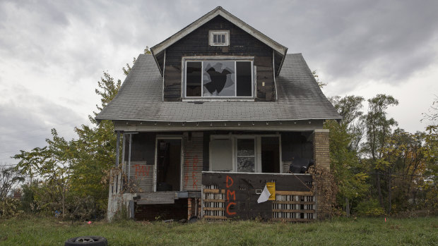 An abandoned home in Detroit. Barclays Bank settled law suits for much less than the Justice Department initially demanded.